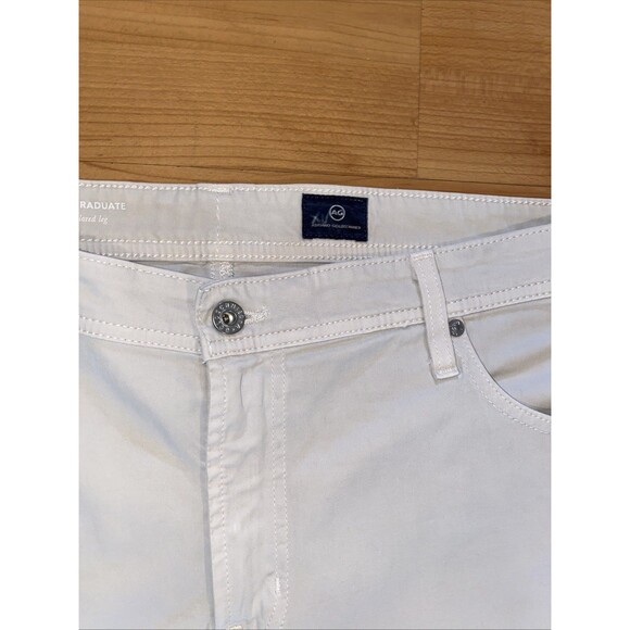 AG The Graduate Preppy Sueded Tailored Leg Men's 40x32 Natural Ivory Pants - Picture 5 of 15